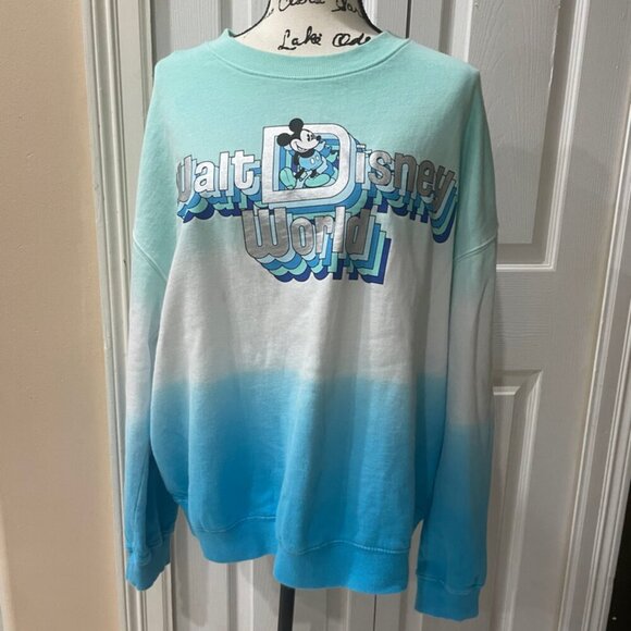 Kawaii walt Disney World Tie Dye teal colors Sweatshirt Size XL 100% Cotton - Picture 7 of 12